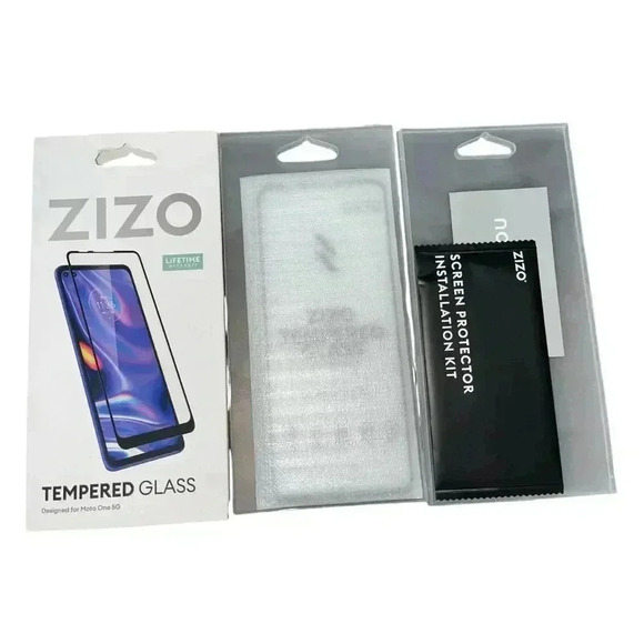 ZIZO Tempered Glass Screen Protector Moto One 5G Mini Clear Anti Scratch NEW - Picture 2 of 3